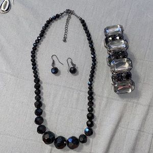 necklace, earring, bracelet all together